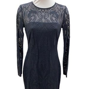 Cache long sleeve black cocktail dress